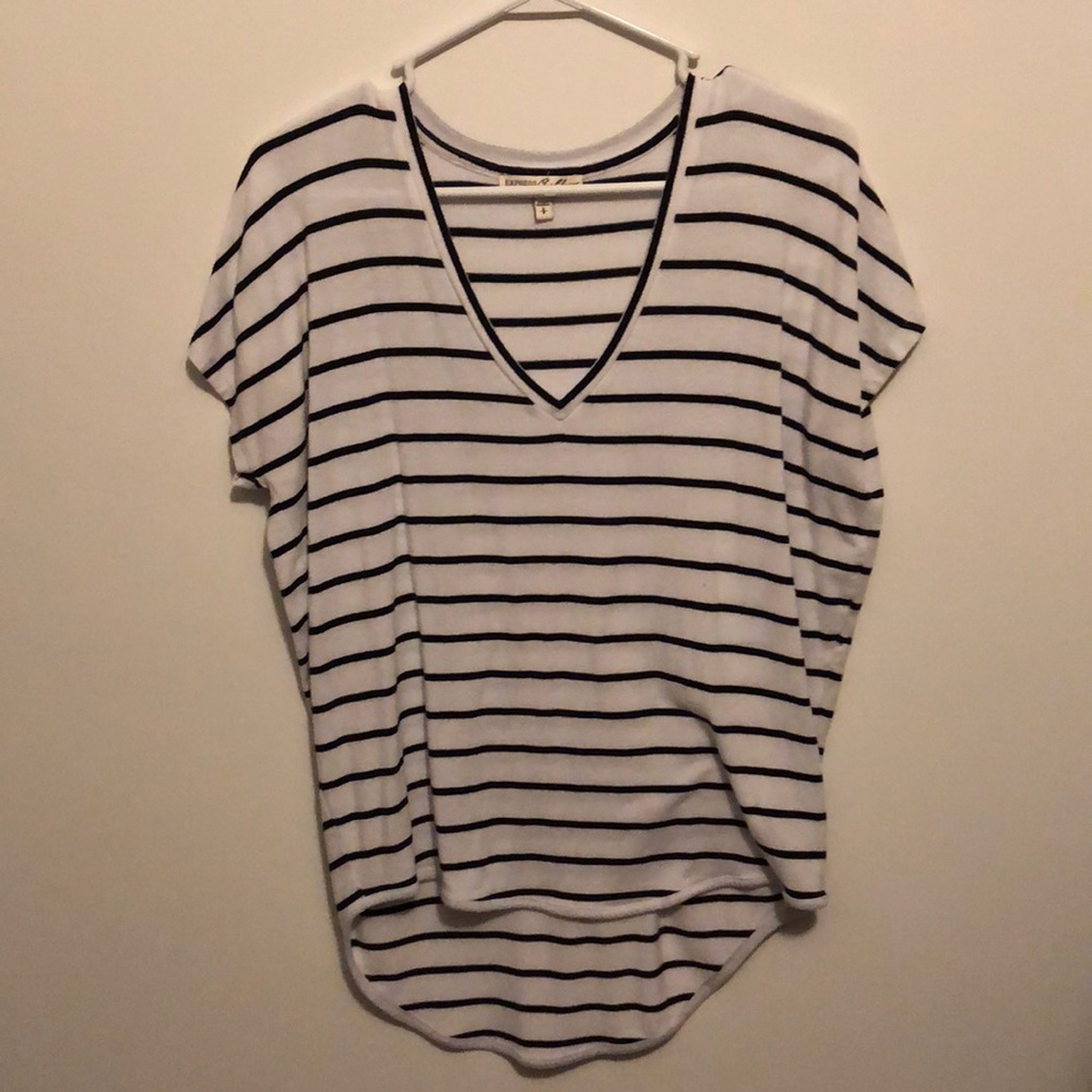 Express black and white top